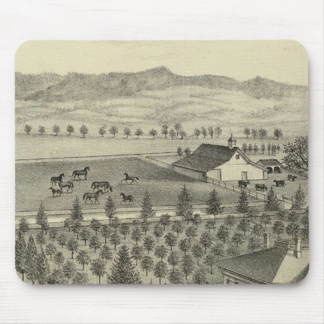 Evergreen Ave Farm Mouse Mat (Front)