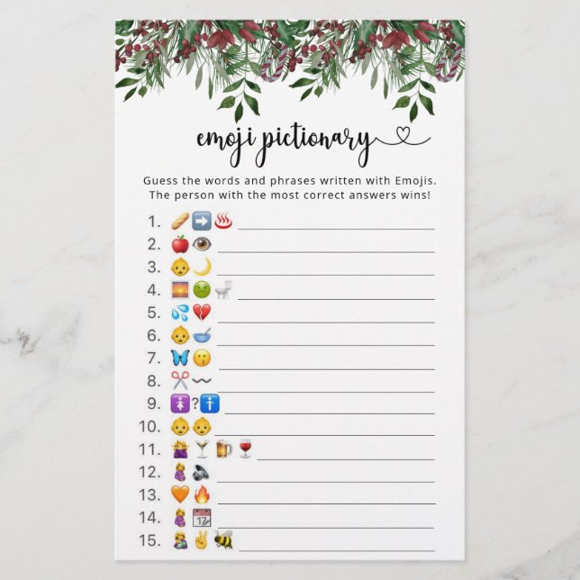 Evergreen Baby emoji pictures game (Front)