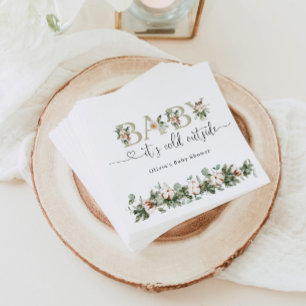 Evergreen baby its cold outside baby shower napkin