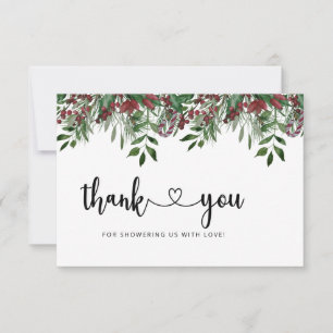 Evergreen baby shower thank you  card