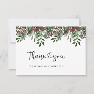 Evergreen baby shower thank you  card