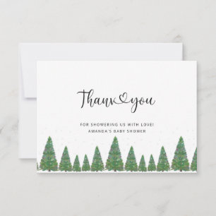 Evergreen baby shower thank you  card