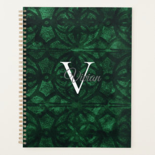 Evergreen Batik Elegant Monogram Name Planner