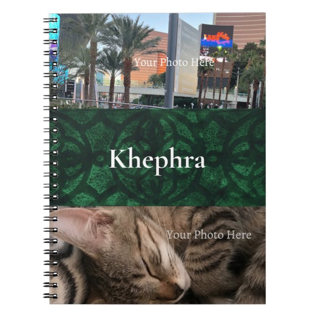 Evergreen Batik Name and Photo Collage Notebook (Front)