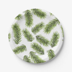 Evergreen Branch Pattern  Paper Plate