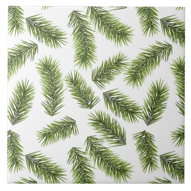 Evergreen Branch Pattern  Tile (Front)