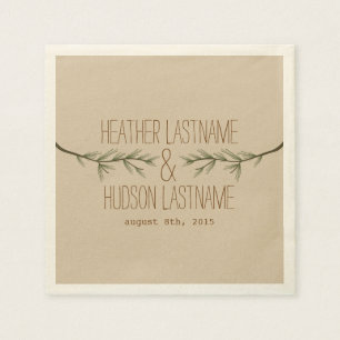 Evergreen Branches Wedding Napkins