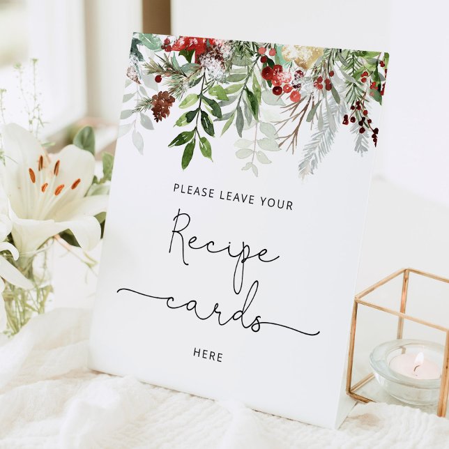 Evergreen bridal shower  leave your recipe here pedestal sign (Creator Uploaded)