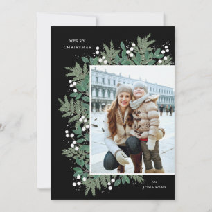 Evergreen Cheer Christmas Flat Photo Card