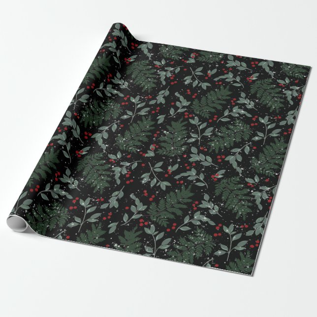 Evergreen Cheer Wrapping Paper (Unrolled)