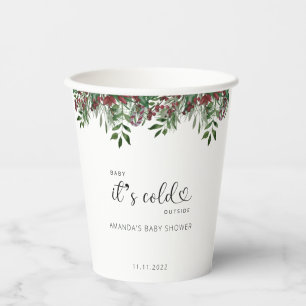 Evergreen Christmas Baby it's cold outside Paper Cups