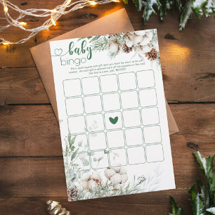 Evergreen Christmas baby shower bingo game 