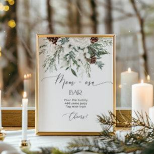 Evergreen Christmas baby shower mum-osa bar Poster