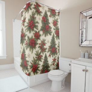 Evergreen Christmas Charm Shower Curtain
