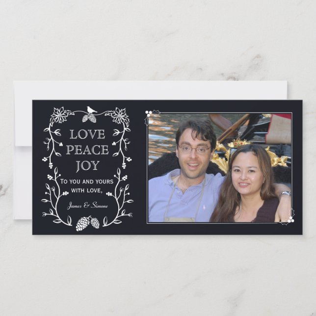 Evergreen Christmas Holiday Photo Card (Front)