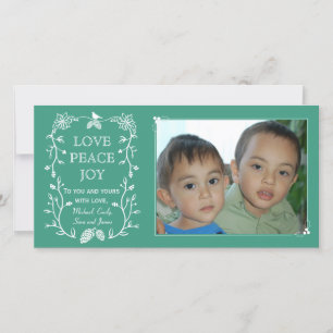 Evergreen Christmas Holiday Photo Card