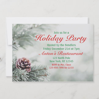 Evergreen Christmas Party Invitation