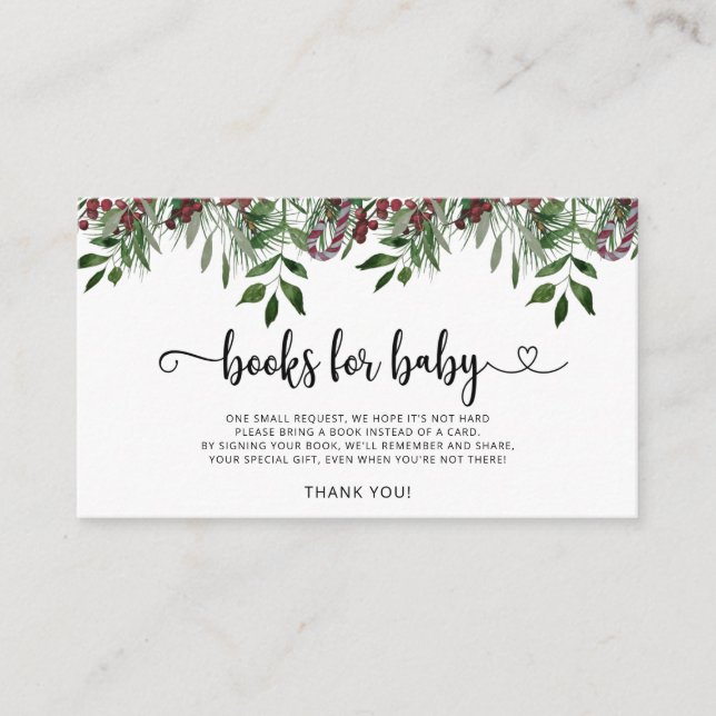 Evergreen Christmas snow books for baby  Enclosure Card (Front)