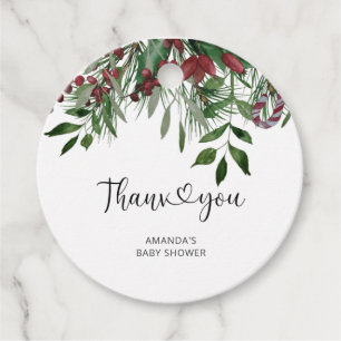 Evergreen Christmas Thank You Favour Tags