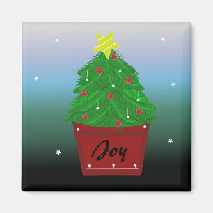 Evergreen Christmas Tree in Pot Magnet