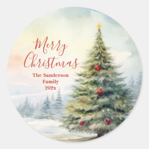 Evergreen Christmas Tree Vintage Sticker