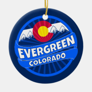 Evergreen Colorado mountain burst ornament