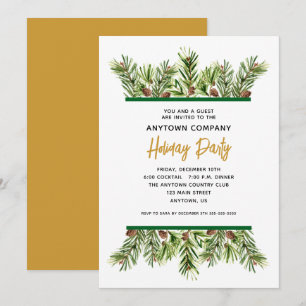 Evergreen Corporate Holiday Christmas Party Invitation