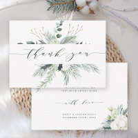 Evergreen & Cotton Flower Bouquet Wedding