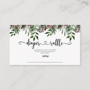 Evergreen diaper raffle ticket enclosure card