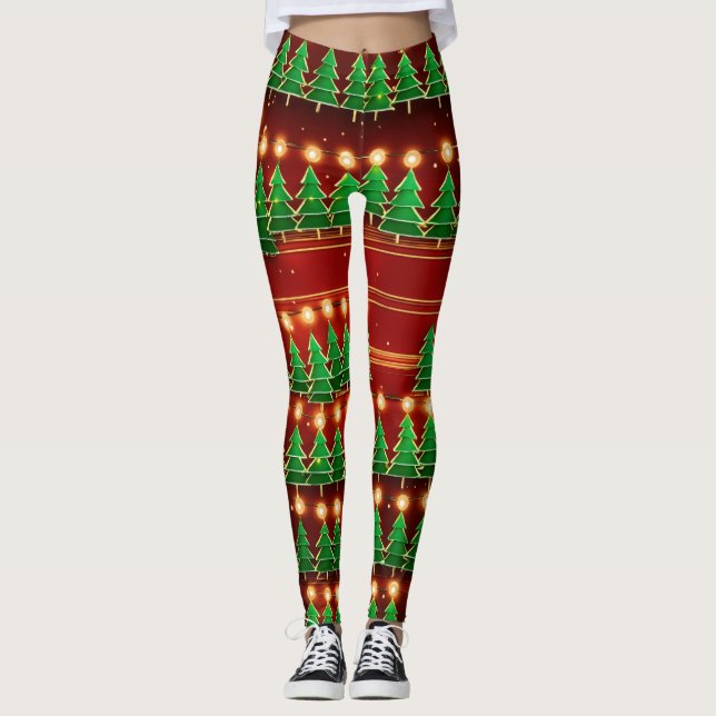 "Evergreen Elegance Leggings" Leggings (Front)