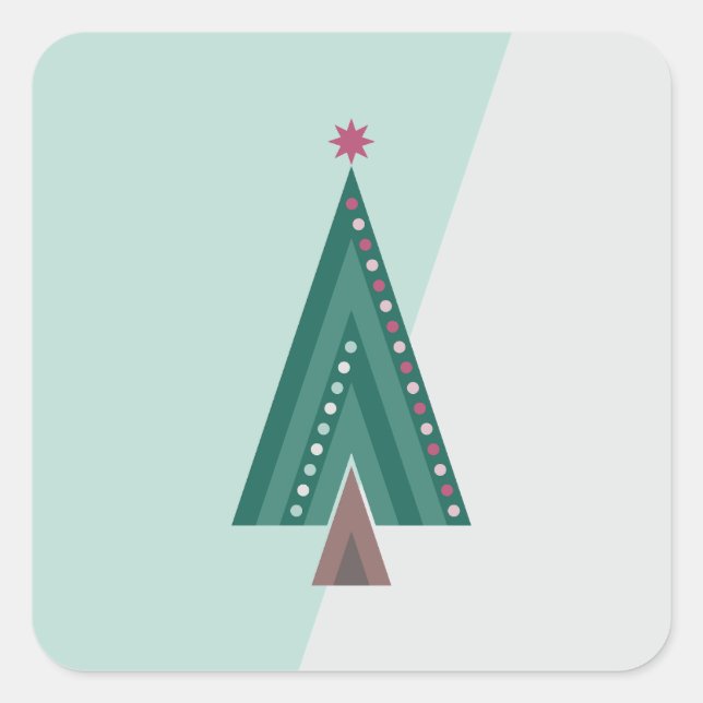 Evergreen Elegance Tree Square Sticker (Front)