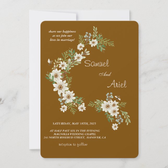 Evergreen Elegance Wedding Invitation (Front)