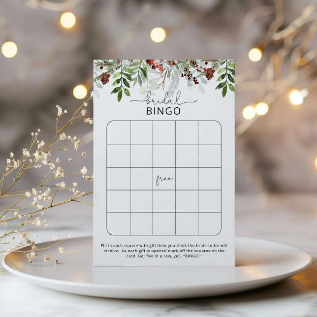 Evergreen elegant bridal shower bingo game (Creator Uploaded)