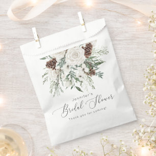 Evergreen elegant bridal shower favour bags