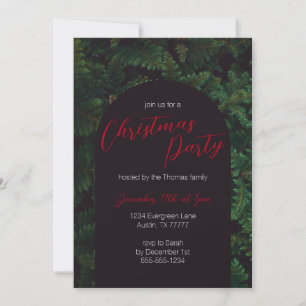 Evergreen Elegant Christmas Holiday Party Invitation