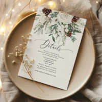 Evergreen elegant winter wedding details