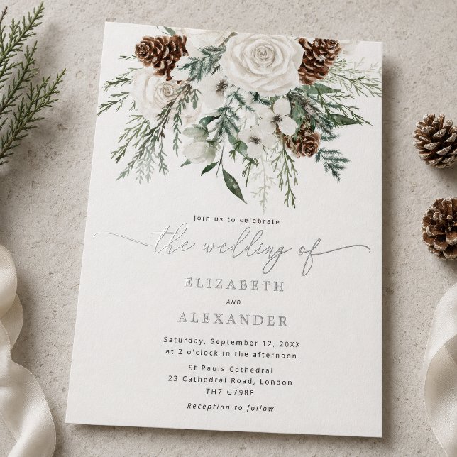 Evergreen elegant winter wedding Silver (Creator Uploaded)