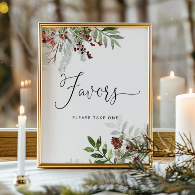 Evergreen favors sign. Winter baby shower favors Poster (Creator Uploaded)