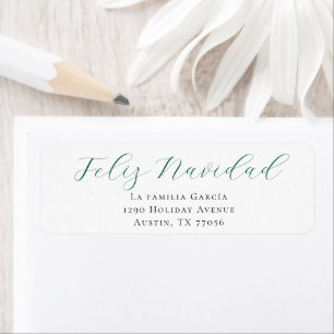Evergreen Feliz Navidad Mail Return Address Label