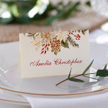 Evergreen Flowers Winter Wedding  Place Card<br><div class="desc">Evergreen Flowers Winter Wedding Place Card. Matching items available.</div>