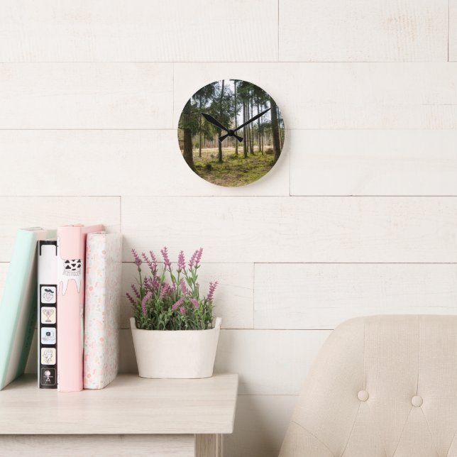 Evergreen Forest Bliss 2 Round Clock (Reading Room)