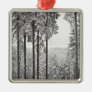 Evergreen forest in winter metal tree decoration