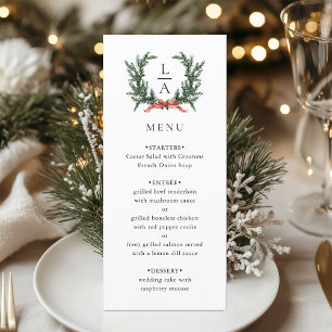 Evergreen Garland Wreath Wedding Menu