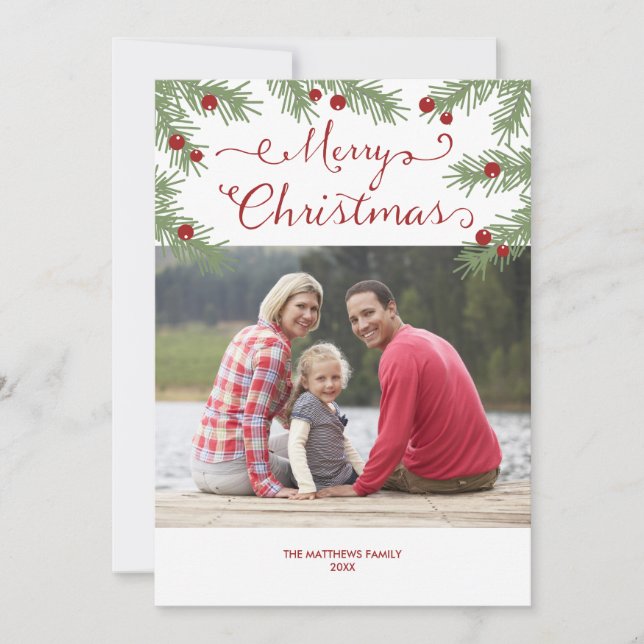 Evergreen Greetings - Christmas photo card (Front)