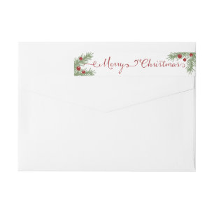 Evergreen greetings - return address label