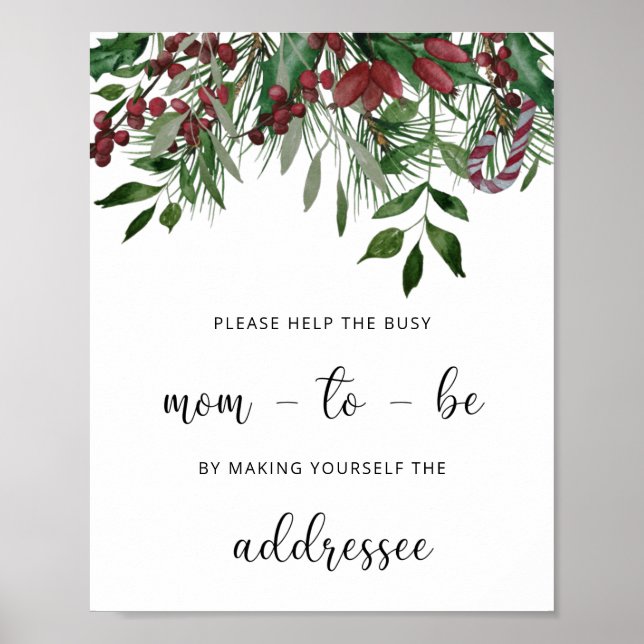 Evergreen Help the Busy Mum Address an envelope Poster (Front)