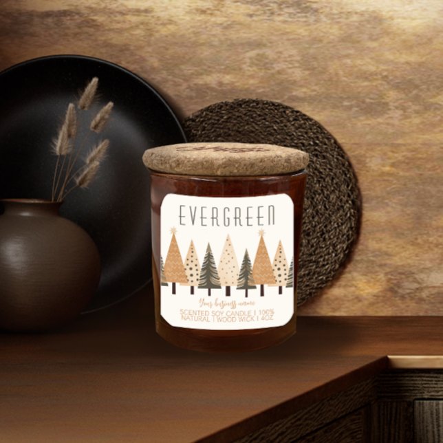 Evergreen Holiday Scented Candle Modern Label (Creator Uploaded)