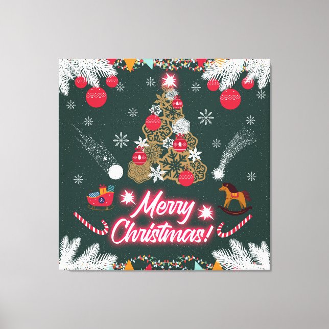 Evergreen Joy of Christmas Canvas Print (Front)