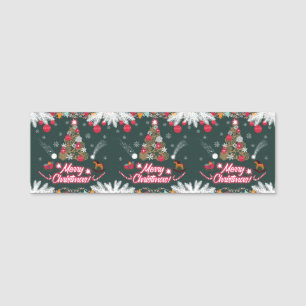 Evergreen Joy of Christmas Name Tag