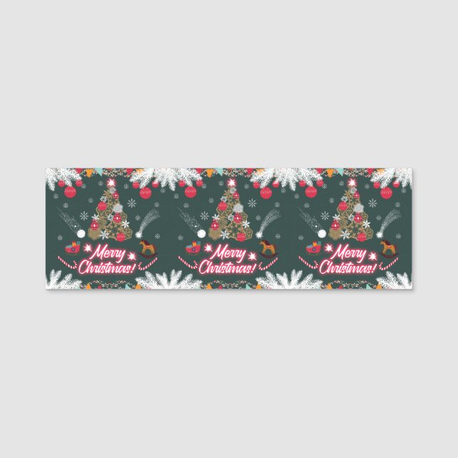 Evergreen Joy of Christmas Name Tag (Front)
